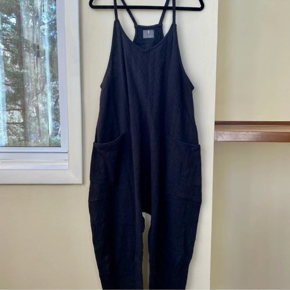 Free People Movement Hot Shot Onesie Cable Knit Black Large - Picture 8 of 9